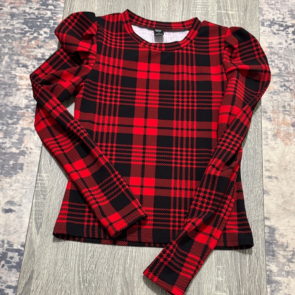 Plaid Red and Black Women's Top